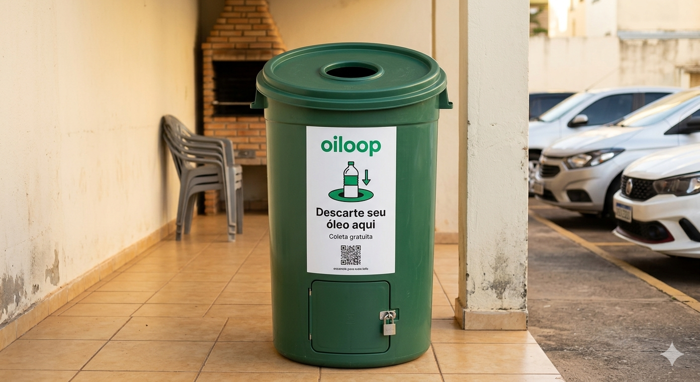 Container Oiloop instalado em condomínio